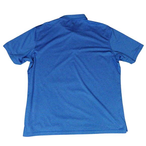 Peter Millar Crown Crafted Blue Striped Golf Performance Polo Shirt XXL - Picture 7 of 7